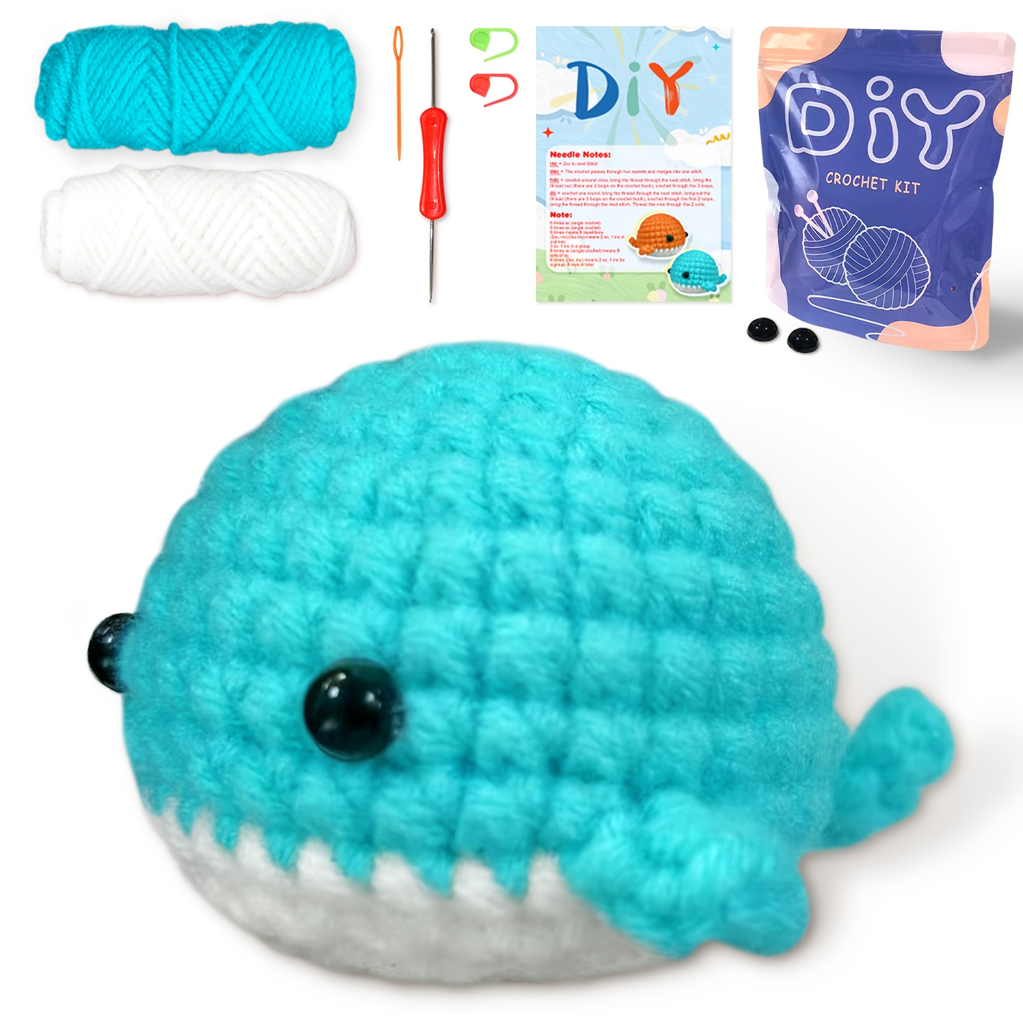 

1pc, Whale Crochet Set, Creative Diy Whale Knitting Set For Beginners, Friendly Craft With Video Tutorials, Craft Set For Beginners(accessories In Random Color)