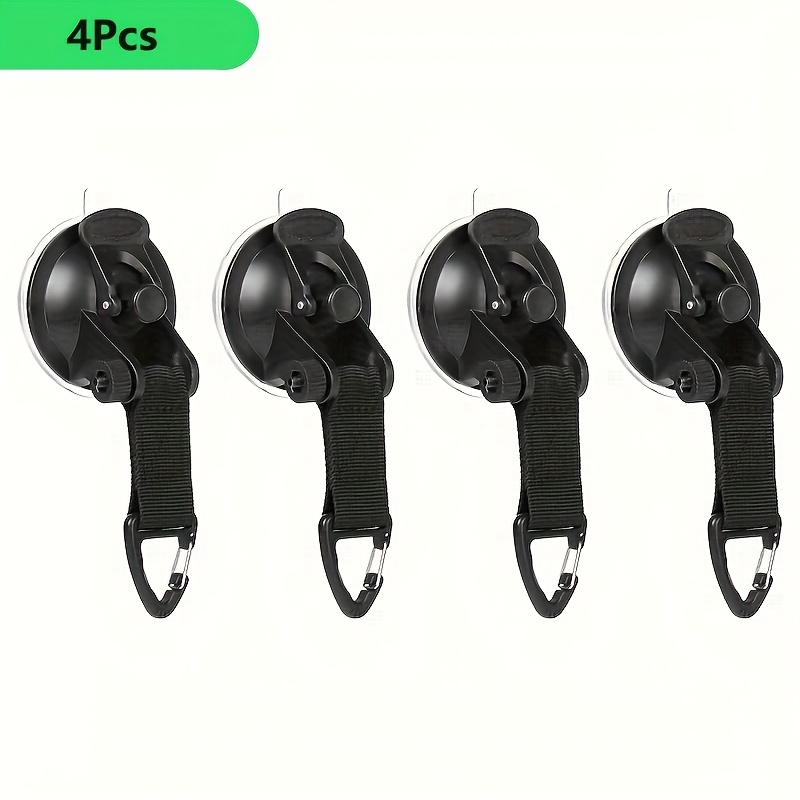 E-shop 4 Stück Hochleistungs-Saugnapfhaken für Outdoor-Camping, Autozelt und Boot - Tragbare PVC-Befestigungshaken mit Sicherheitsverschlussmechanismus