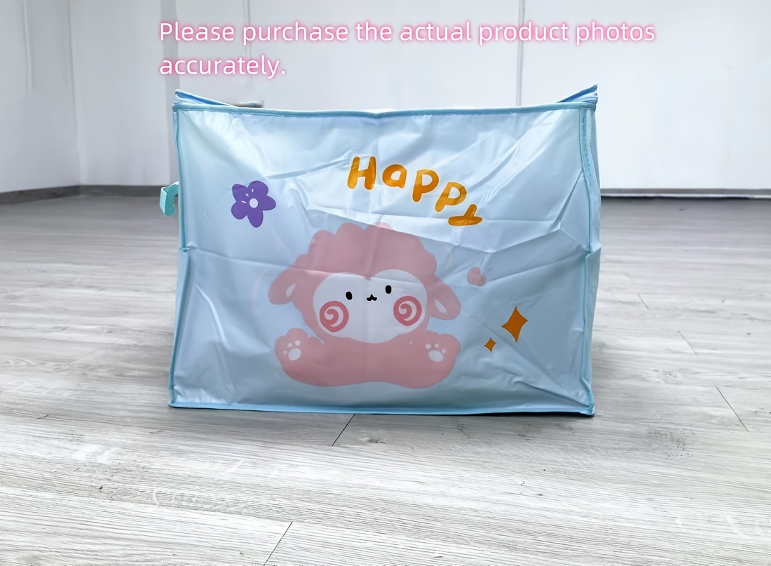 cartoon non woven storage bag cute organizing bag clothes quilt moving luggage packing bag moisture proof storage storage under bed storage details 4