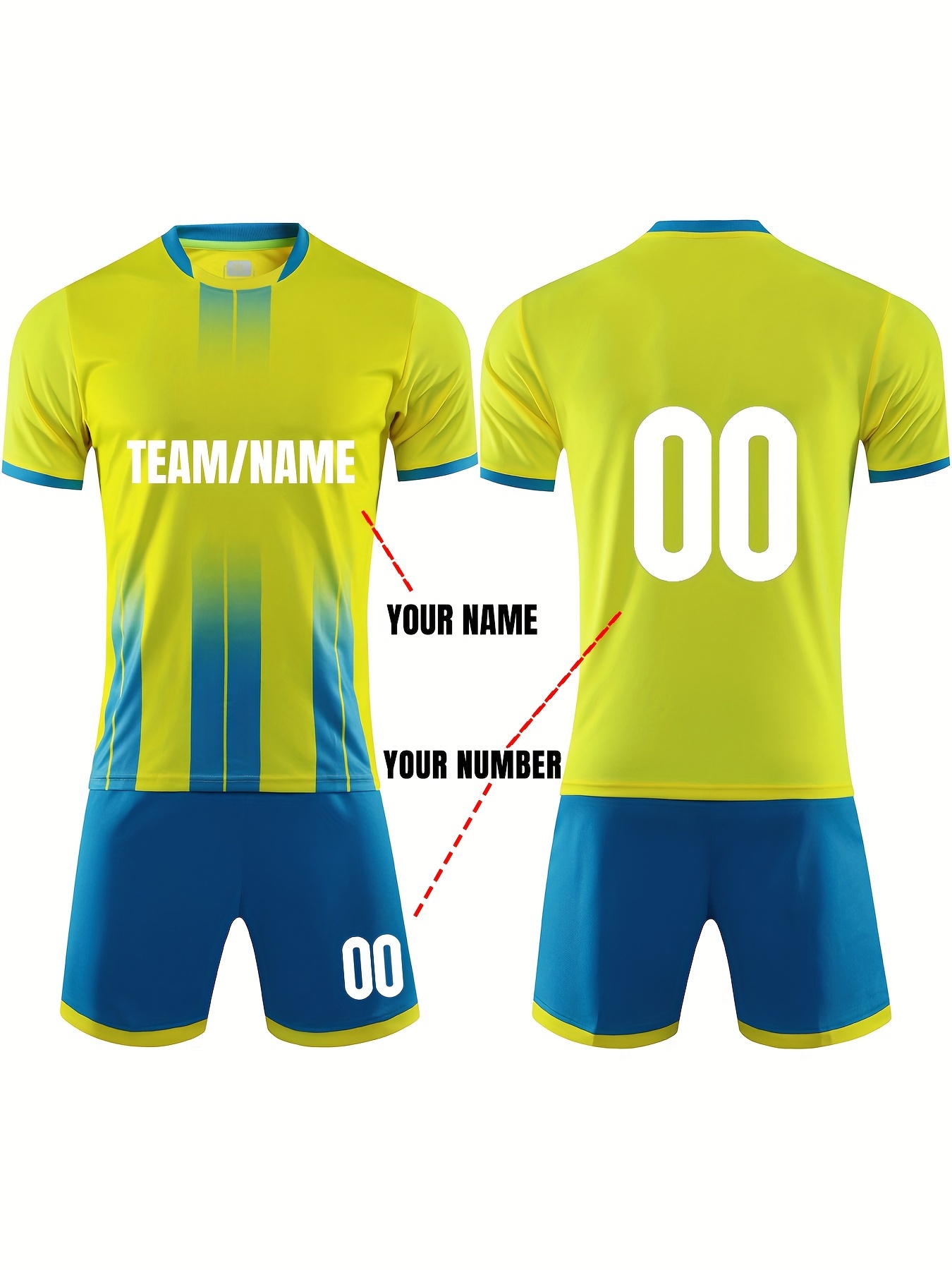Personalisiertes Fußball Trikot Set Mit Name & Nummer - Für Kinder & Erwachsene