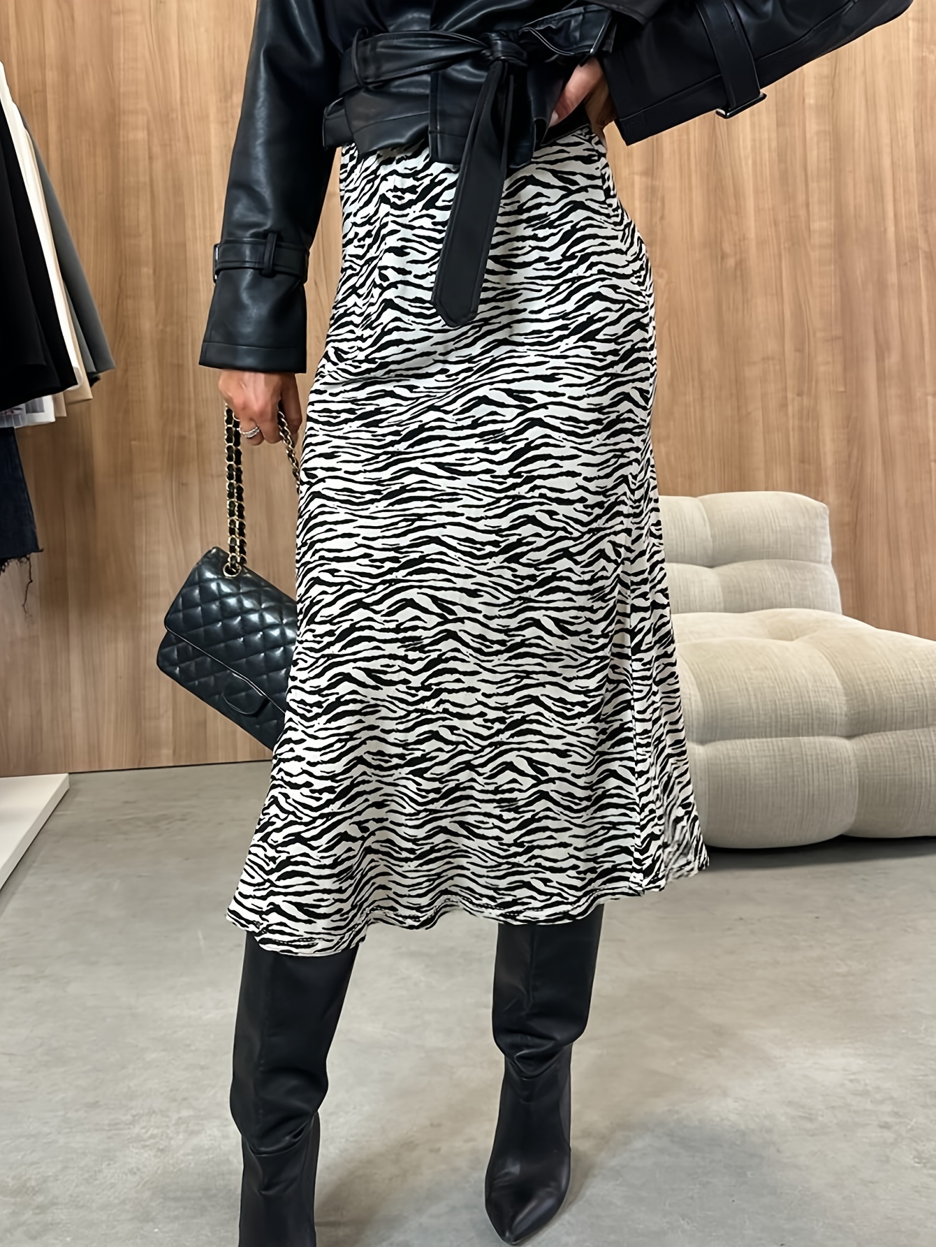 women's fashion leopard print skirt autumn/ Temu United Arab