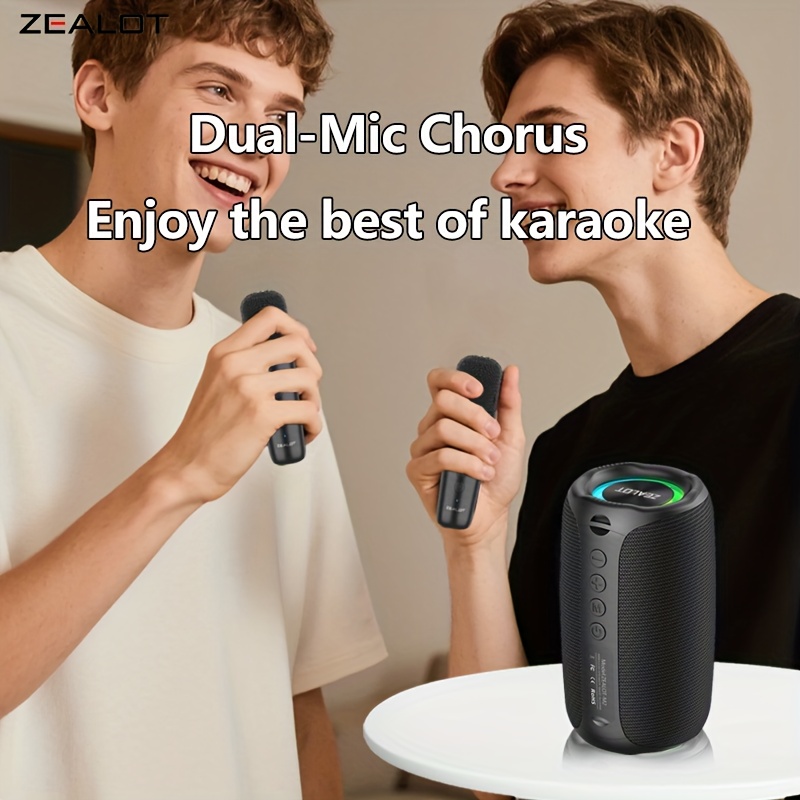 ZEALOT M2 Coluna de Som Sem Fios com Dois Microfones de Karaoke Sem Fios 5