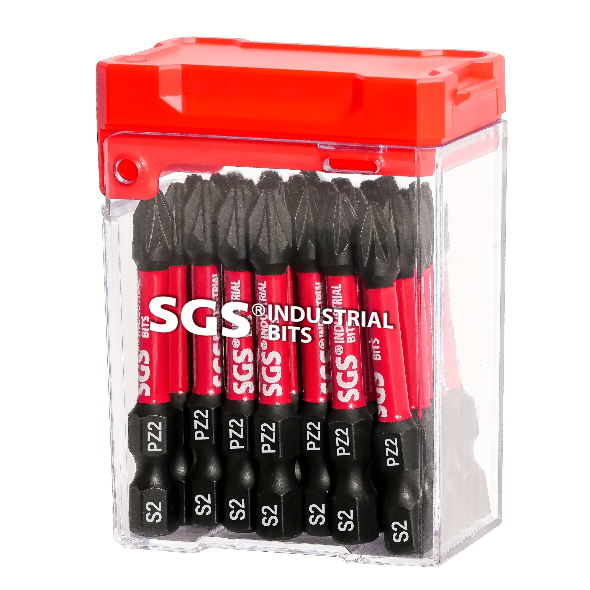 Juego de 15 puntas para destornillador Pozidriv grado industrial | Acero S2, HRC 60-62 | Resistente a la corrosión y al óxido | Estuche a prueba de óxido y caídas | Vástago universal de 1/4