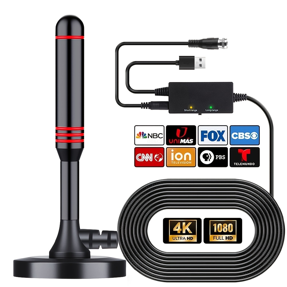 Image of Tv Antenna For Smart Tv Indoor, 2025 Digital Indoor With Strong Magnetic Base, 360°&long Range Reception Tv Antenna For Local Channels, Easy Setup Digital Hd Antenna For T V Without Cable