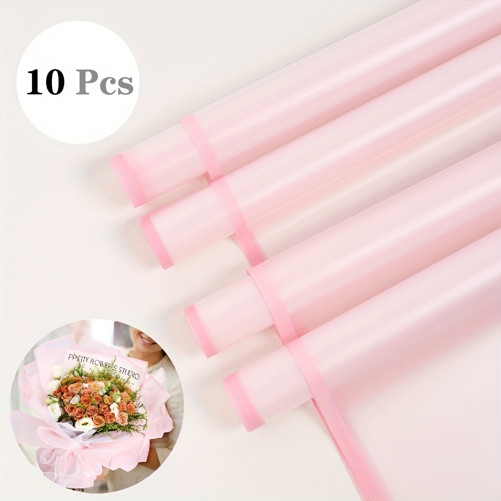 E-shop 10er- Blumen-Geschenkpapier - Halbtransparent mit Wasserdichtem Matt-Finish im koreanischen Stil für Valentinstag und Weihnachtsgeschenke -