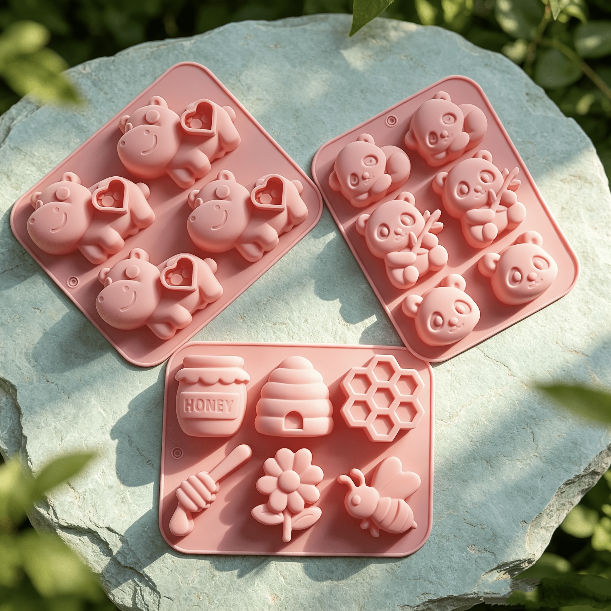 TEMU New 16-cavity 3pcs Animal Theme Series Soap/plaster/resin/epoxy Resin/diy Art Craft Silicone Mold. Includes: 6-cavity Insect Shapes, 6-cavity