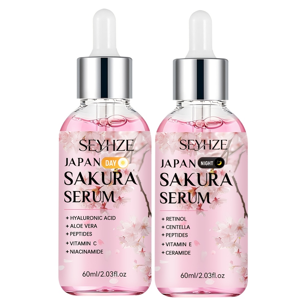 Image of Aihuf Cherry Serum (day And Night). Contains Aloe, Niacinamide, Centella, Vitamin C. Brightens, Moisturizes 72h, Dullness. Hypoallergenic, Ideal Or Gift
