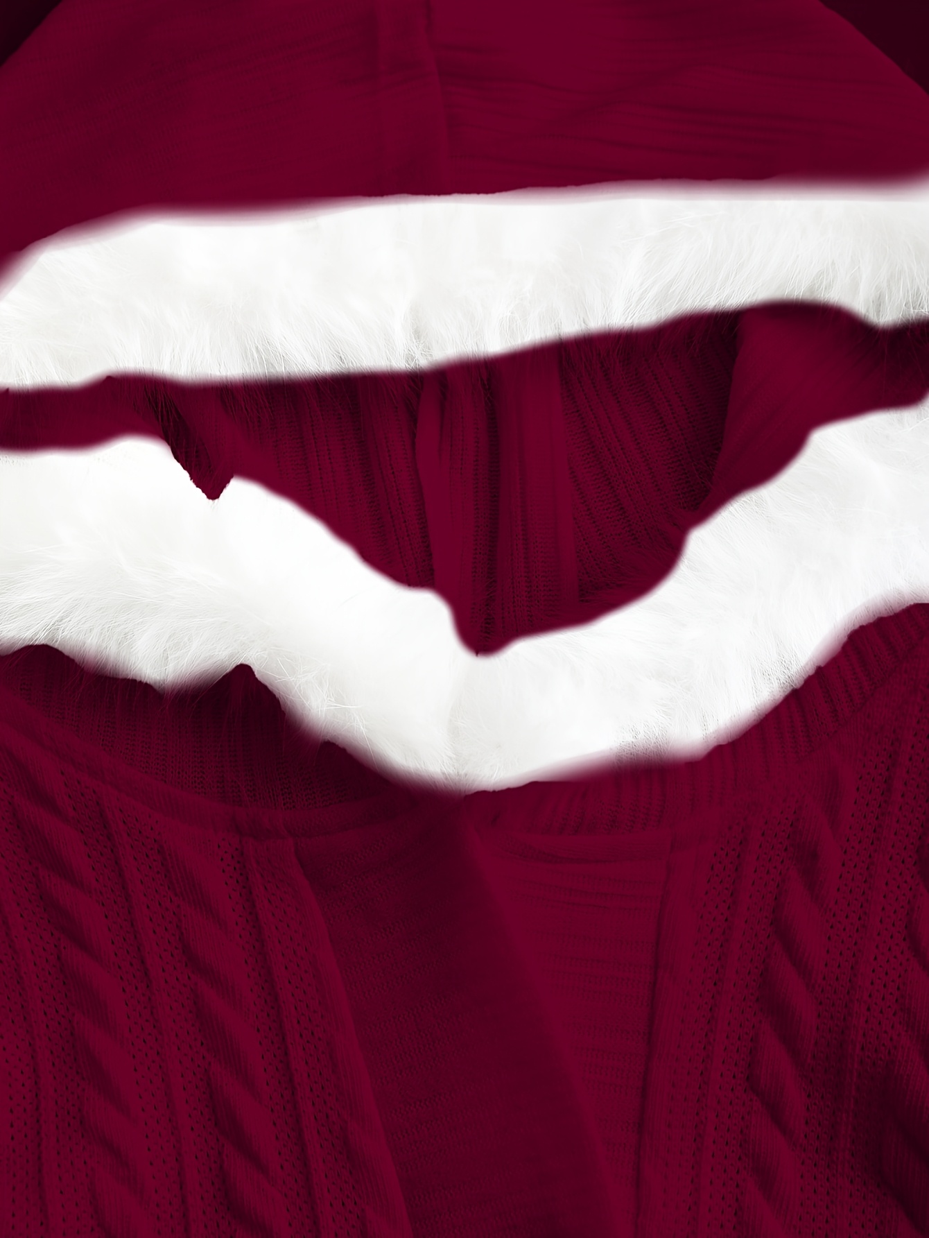 Abrigo tejido con capucha estilo Y2K para mujer, 100% poliéster, color liso, abrigo largo con botones y detalles de pelo sintético, diseño de tejido de cable, colección otoño/invierno - Imagen 9