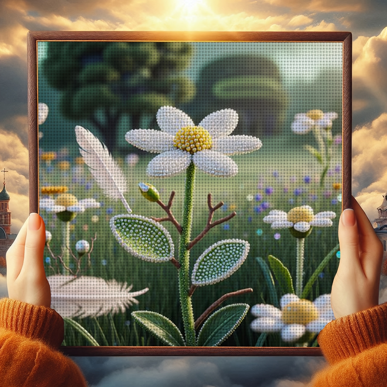 "Daisies in the Meadow" Cross Stitch Kit, Ideal for Beginners