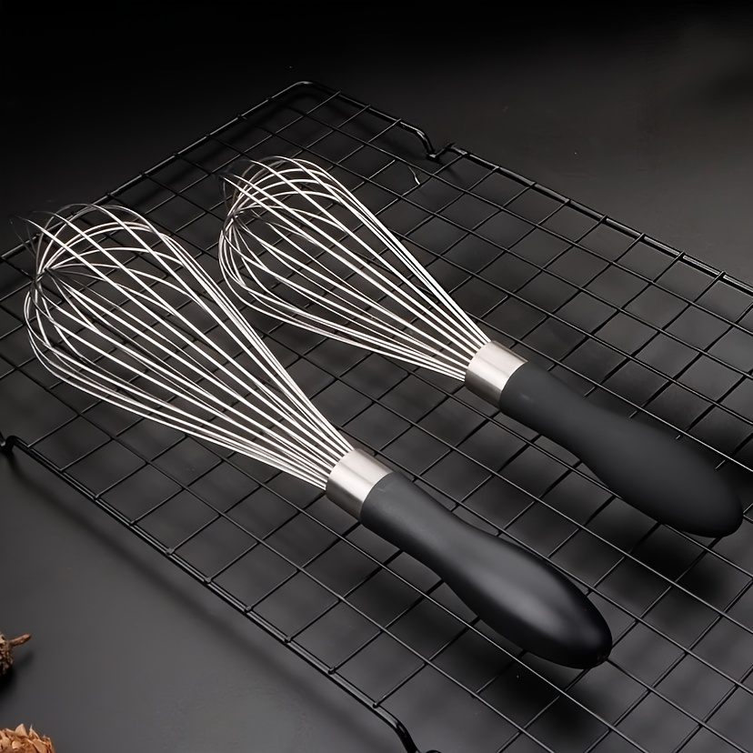TEMU 2pcs Of Thickened Stainless Steel , Available In 25.4cm And 30.48cm Respectively, Equipped With Non-slip Silicone Handles — Dishwasher Safe,
