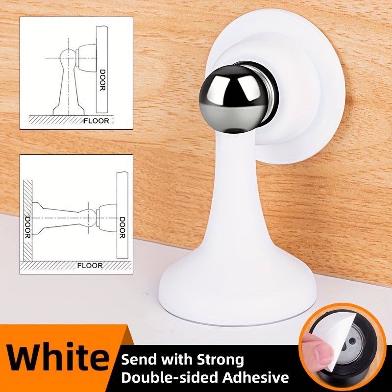 1pc Heavy-duty Magnetic , No Drilling Required - Strong Adhesive Backing For Secure Wall & Floor Mounting, Anti-collision Design For Office & Home, Magnetic For