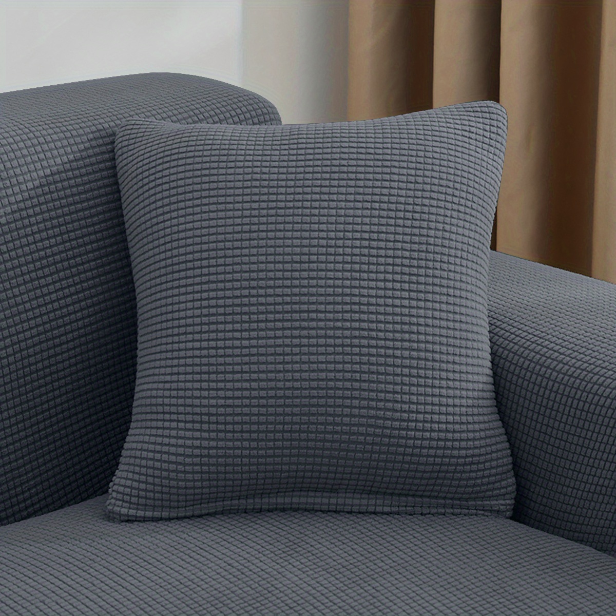 Image of 1pc Jacquard Pillowcase, Pillow Insert Not Included, Modern Minimalist Multi-functional Pillowcase For Home, Bedroom, Living Room, Dining Room, Dust-proof, Cat-claw Resistant, Soft