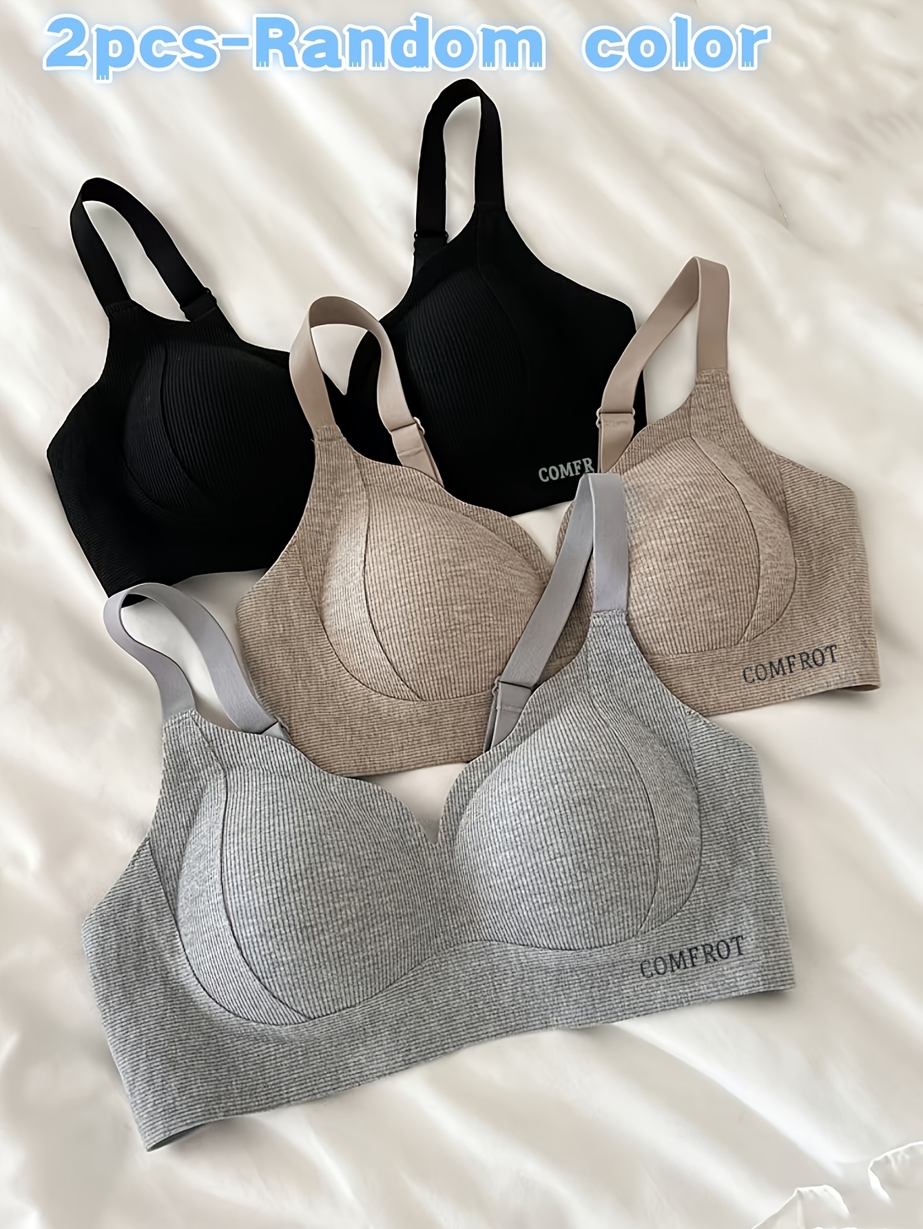 2pcs random color womens seamless underwear comfortable push   gathering bra womens push up bra womens plus size bra womens bra