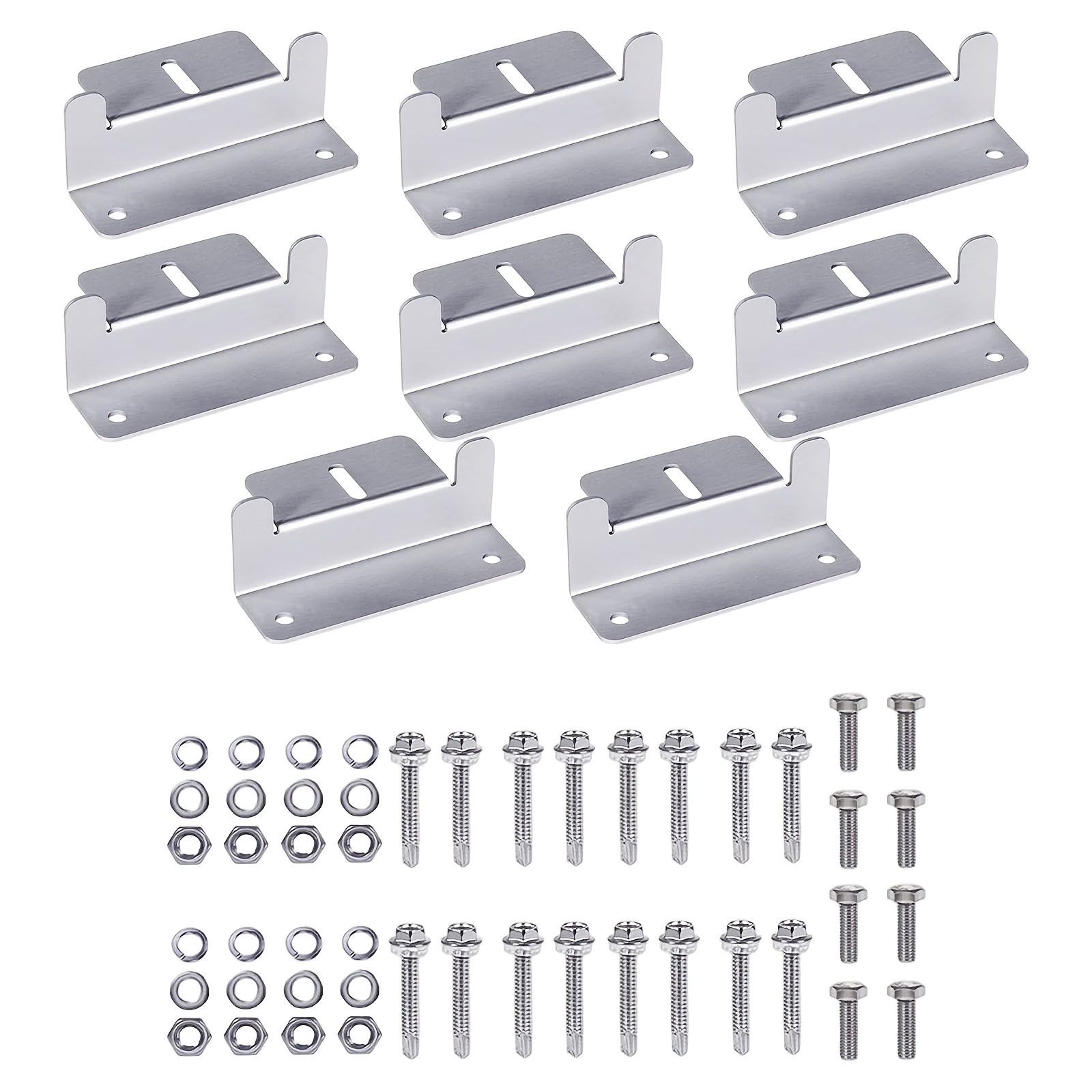 TEMU 8pcs Solar Panel Mounting Brackets, 4pcs Set, Durable Easy And Quick Installation For 1 Person, Suitable For 100 - 500w Solar Panels, Caravans,