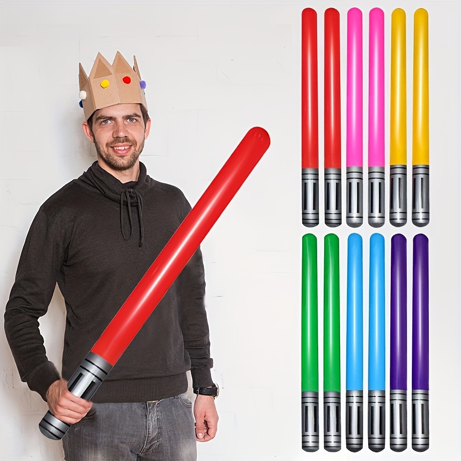 

12pcs, Inflatable Lightsaber, Play Party Gift, Party Inflatable Sword, Party Supplies, Colorful Inflatable Stick, Perfect For Birthday Party, Cosplay Activities