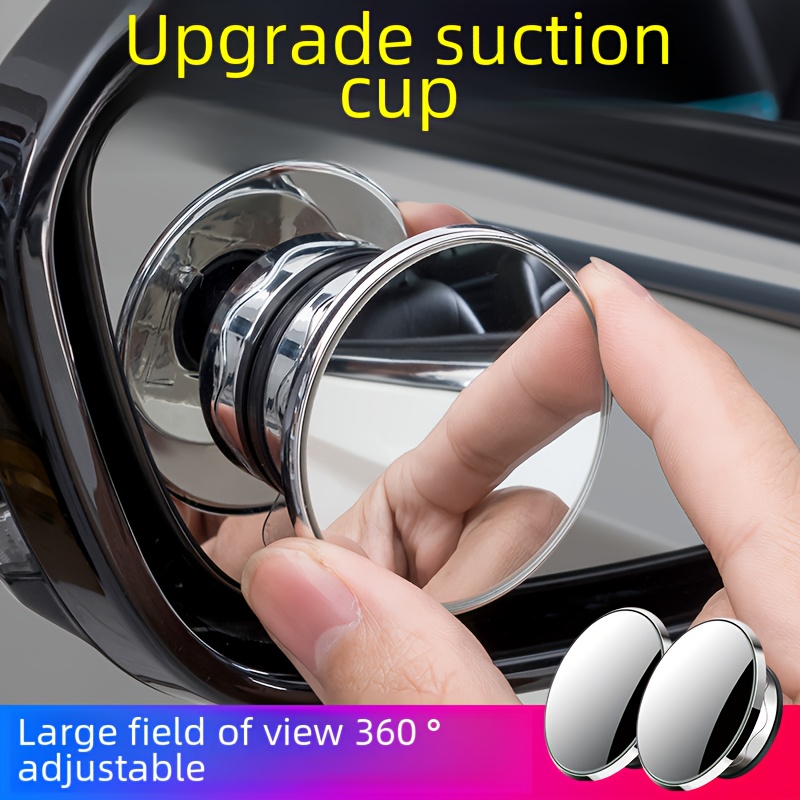 

2pcs Car Rearview Mirror Small Round Mirror 360° Rotating Suction Cup Blind Zone Auxiliary Mirror Reflective Ultra Clear Blind Spot Reverse Mirror