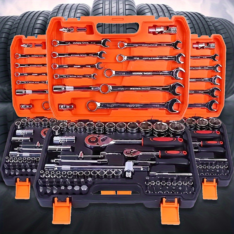 

82 Auto Tool Set, 24-tooth Combination Set Steel Sleeves, Uncharged Chromium- Steel - No Battery Required