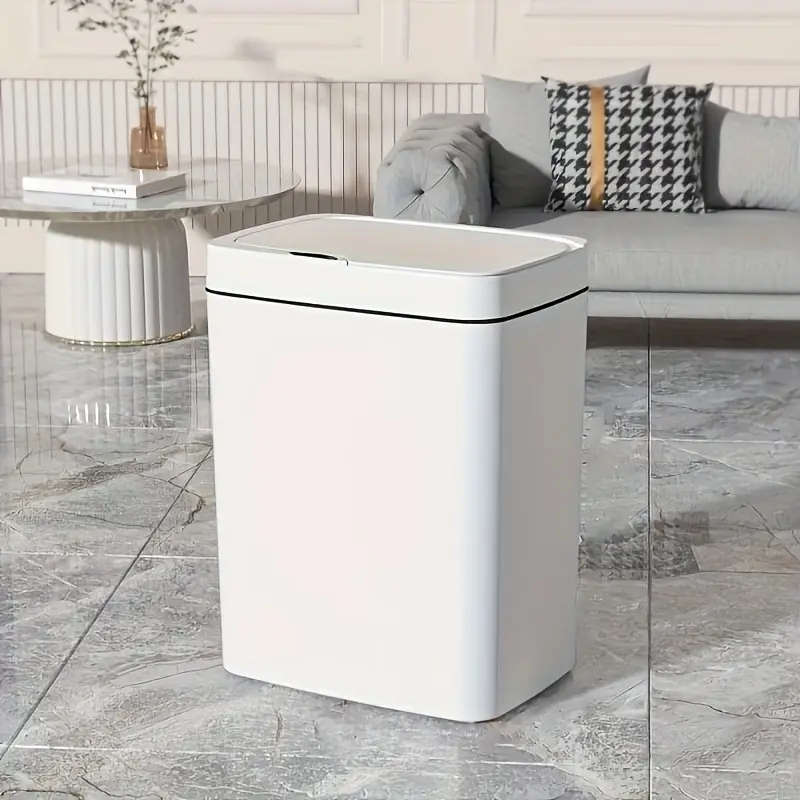 lid trash can with lid for bathroom living room kitchen and household use details 4