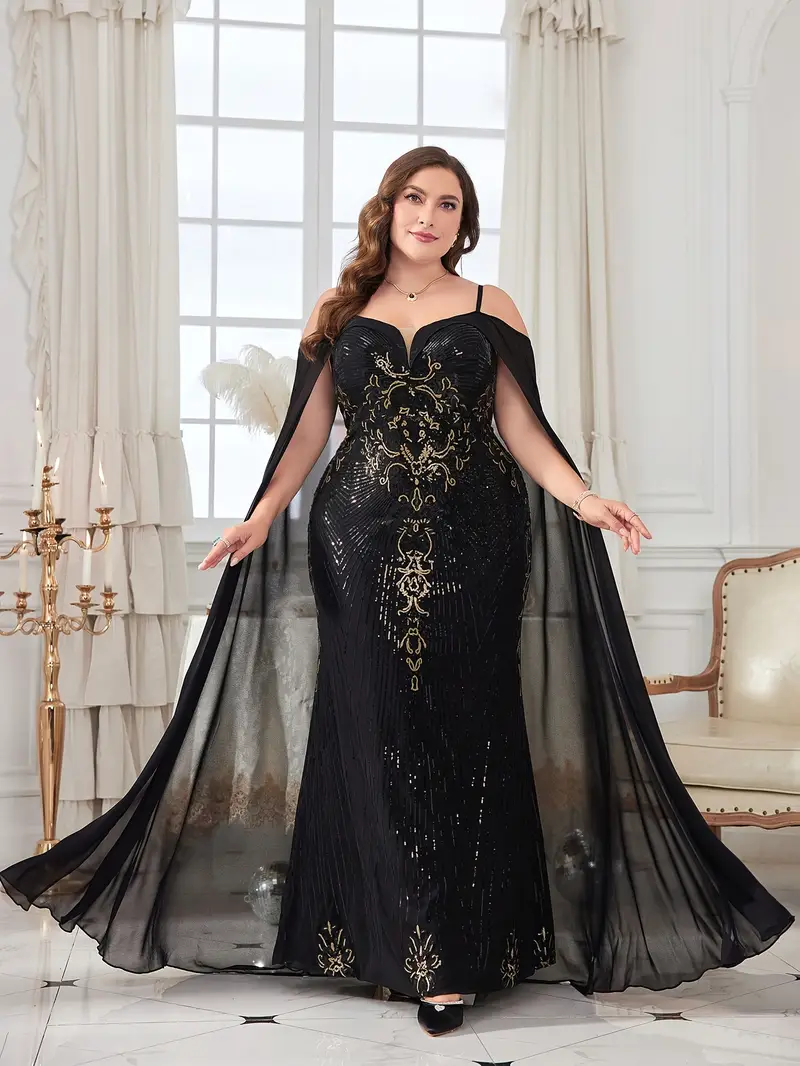 plus size shoulder flutter sleeve gown dress temu - Temu plus size shoulder flutter sleeve gown dress temu - Temu