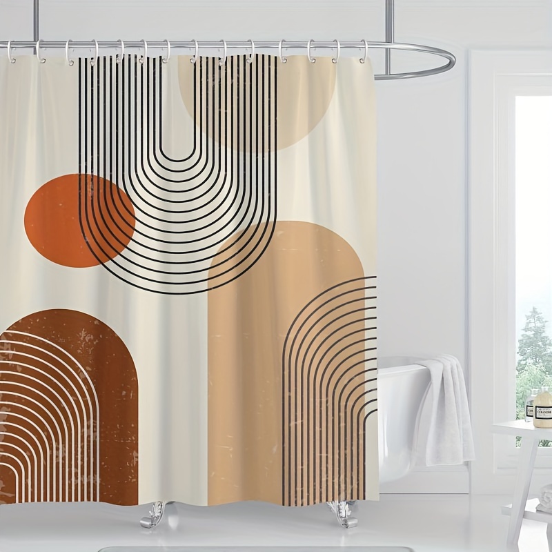 Boho Shower Curtain Hooks Modern Minimalist Shower Curtain - Temu