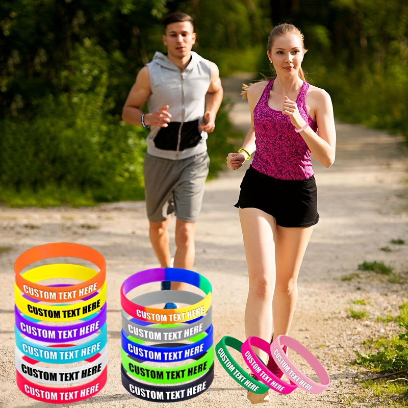 15pcs Custom Silicone Wristbands with Letter Patterns