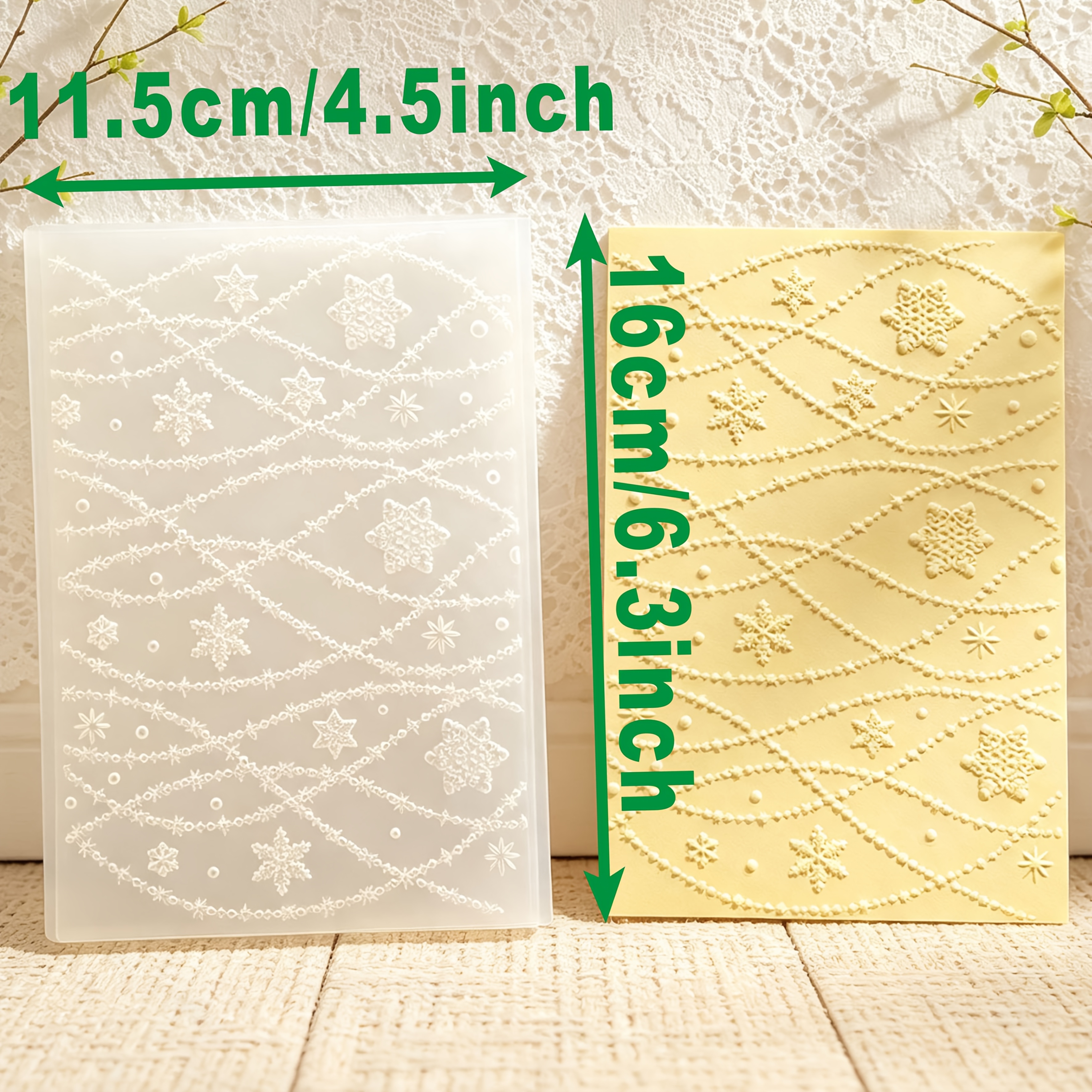 TEMU Wavy Snowflake 3d Embossing Folder With Plastic Compatible For Crafting Cards, Scrapbooking & Diy Paper Crafts - Stamping For Die- Machines,