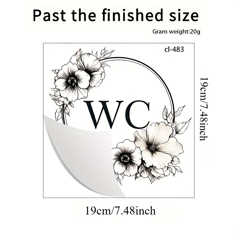 Image of 1pc Of Artistic Black And White Restroom Stickers, Ideal For Home Decor, Featuring Waterproof And Removable Wallpaper Designs, Perfect For Enhancing The Living Room, Bedroom, Bathroom, And Entryway