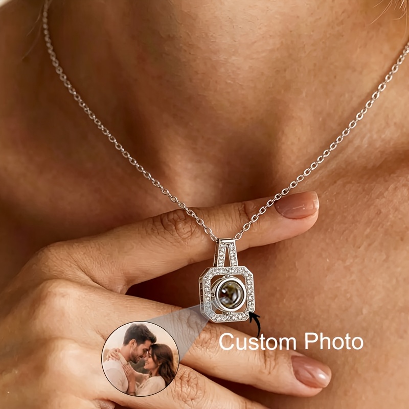 Custom Photo Projection Necklace with Stainless Steel Pendant