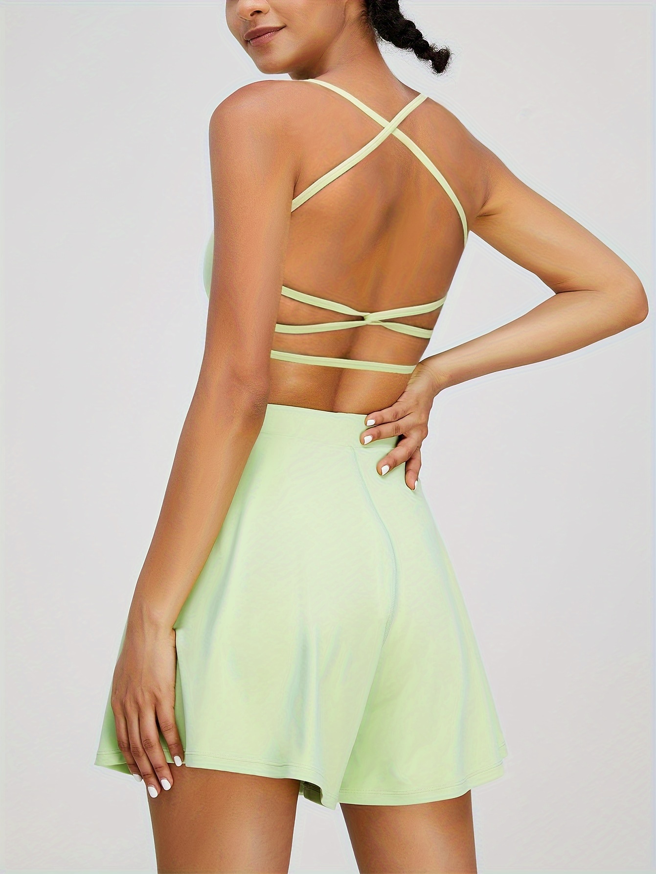 Conjunto de piezas para mujer que falda de tenis y shorts top  deportivo con tirantes y Ideal
