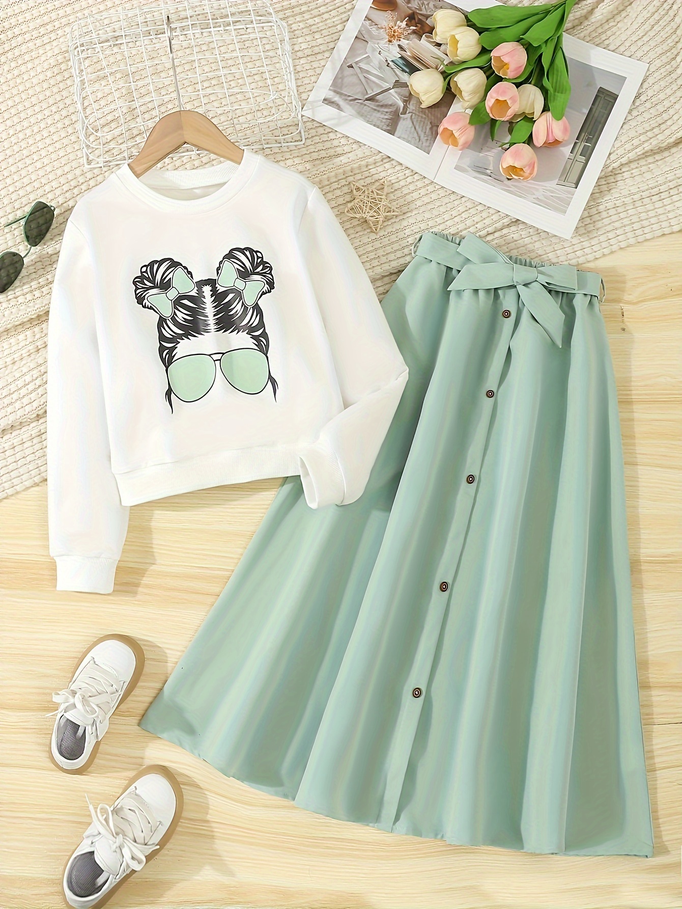 conjunto moda juvenil: top corto larga falda en Temu Guatemala