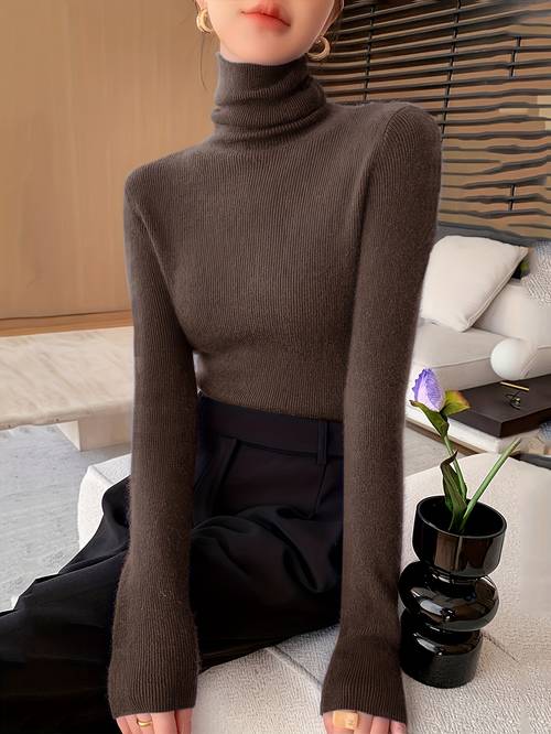 new autumn winter early spring high neck sweater for women high end slouchy neck base layer top