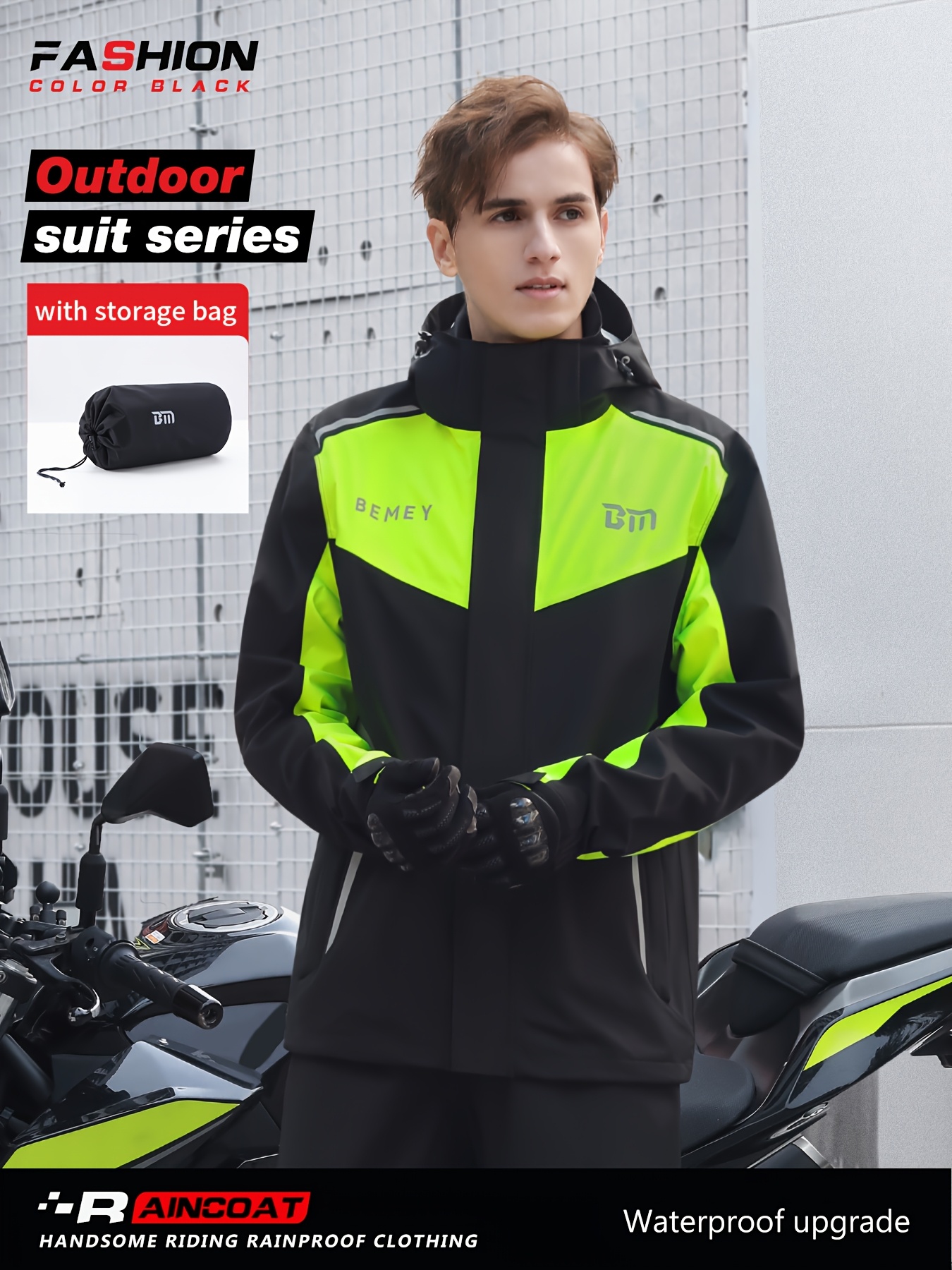 Bike Mens Motorcycle Rain Gear Men's Motorcycle Rain Suit