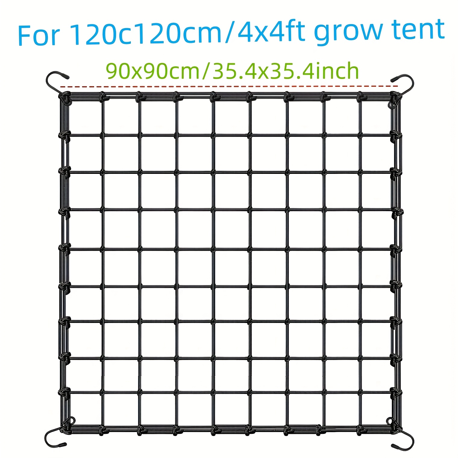 Image of Many Different Sizes Grow Tent Elastic Trellis Netting,elastic Plant Support Net,elastic Net,elastic Plant Net With Steel Hooks, Flexible Hydroponics Support For Grow Tents, Gardening, And
