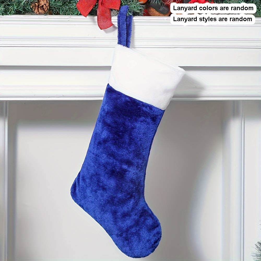 TEMU 1pc Christmas Stockings, Red Blue Christmas Stockings Large, Favors Stockings Decoration Stockings Christmas Santa Stockings For Christmas