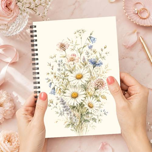 watercolor mixed clip notebook soft and fresh botanical illustration notepad suitable for study and office content writing and journaling school classroom information collection spiral notebook