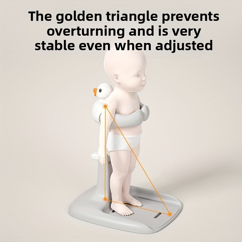 Adjustable and Foldable Bath Stand with Anti-Slip Base, Duck Design, PP Material for Ages 3 to 6 - Safety Bathtime Helper for