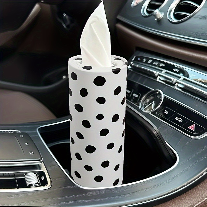 

1pc Cute Black Polka Dot Car Holder - Multifunctional, Cartoon-style Vehicle Interior Accessory