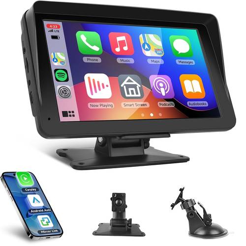 item picture carplay screen for car 7 inch ips touchscreen car display with car portable car radio wireless reversing camera support aux fm tf sat nav suitable for all types of vehicles without battery