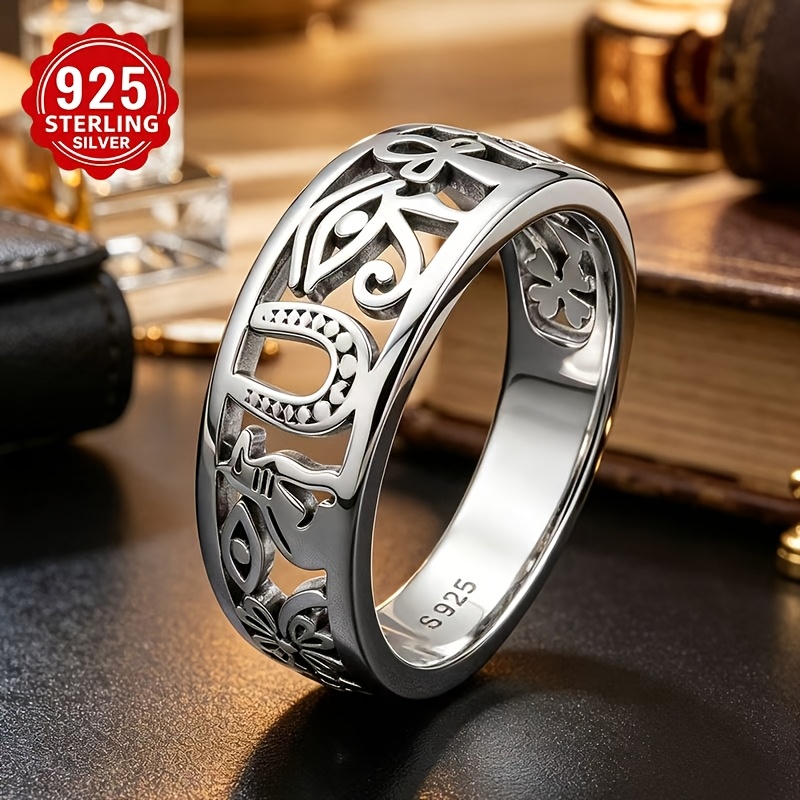 Image of 1 Exquisite 8-carat S925 Silvery Ring With Gemstones, Featuring Luxurious And Elegant Style. Suitable For Daily Wear, An Ideal Gift For Or A Holiday Present.