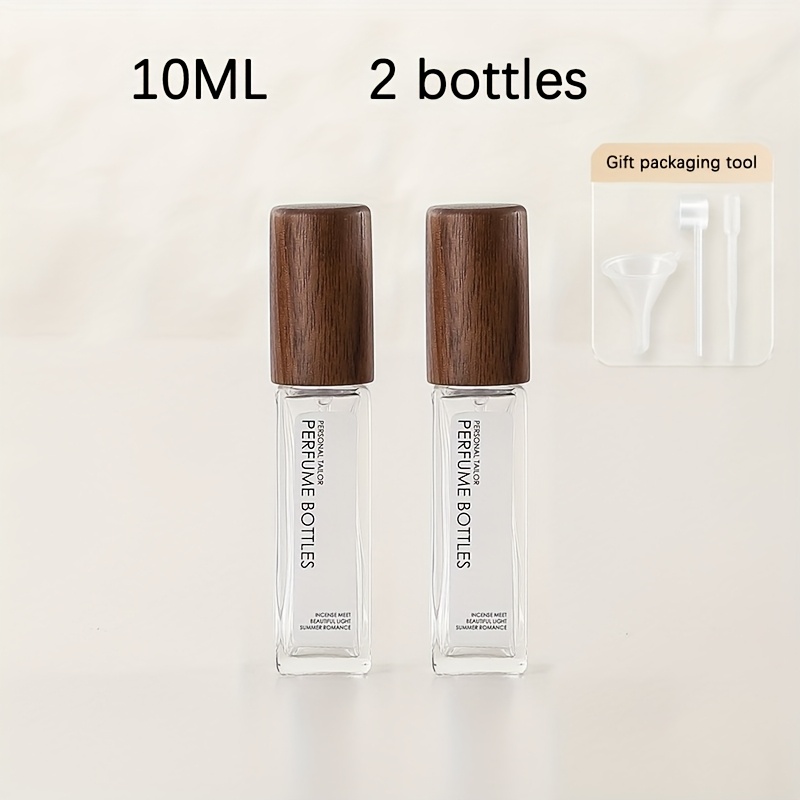 E-shop 2er-Set Mini Kölnischwasser leere Glasflasche, tragbare Reise-Befeuchter-Sprühflasche, zum Parfümbefüllen, mit Trichter und Nachfüllpumpenkopf