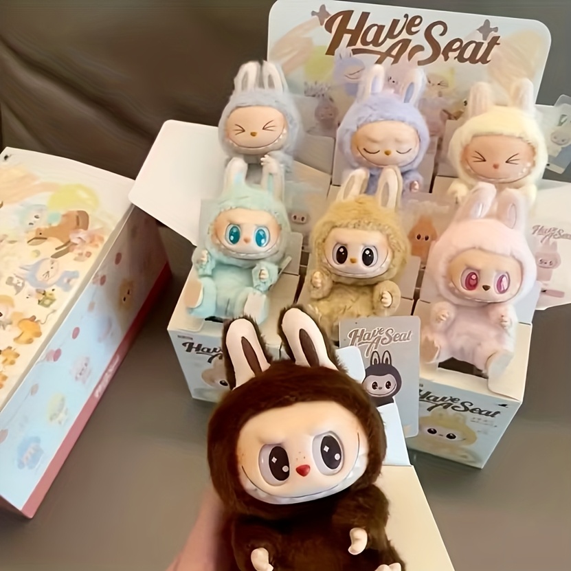 TEMU (1pc) Pop Mart Labubu 2.0 Sitting Party Series Soft Vinyl Plush Pendant Blind Box Random Figure Collectible Decoration Birthday Holiday Gift