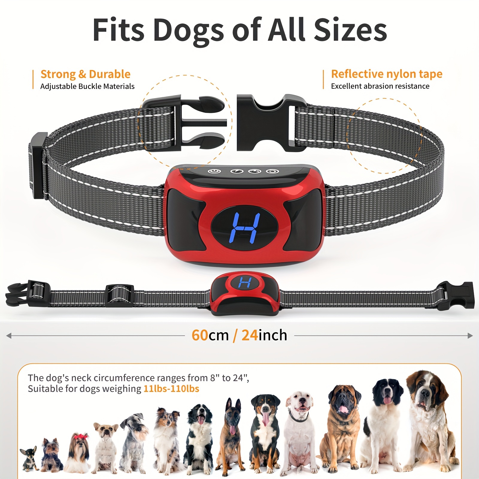 dog bark collar rechargeable smart anti barking collar for dogs waterproof no shock bark collar for medium large dogs anti bark collar for dogs with 3 sensitivity levels