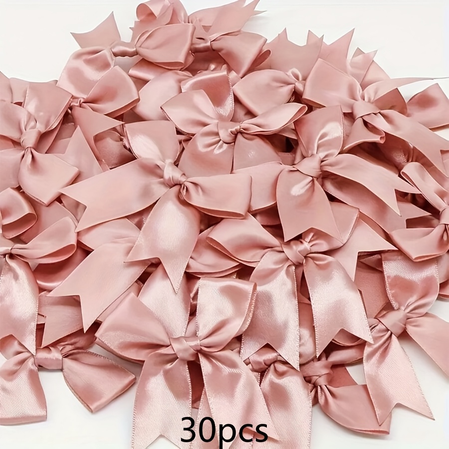 

30pcs Assorted Satin Ribbon Bows With Tail - Red, Pink, , Golden & Rose Golden For Gift Wrapping, Party Decorations & Craft Embellishments, Golden