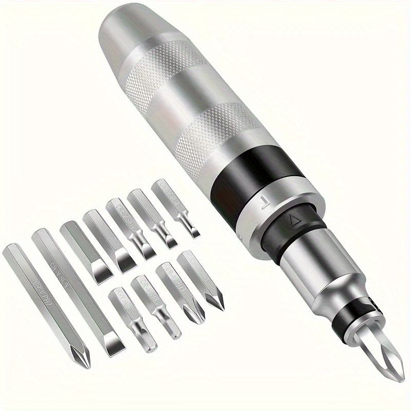 TEMU Contains 13pcs Impact Screwdriver Set Shock Screw Bits Screw Driver Chisel Bits Multifunctional Screw Extractor Remover Repair Set Durable Shock