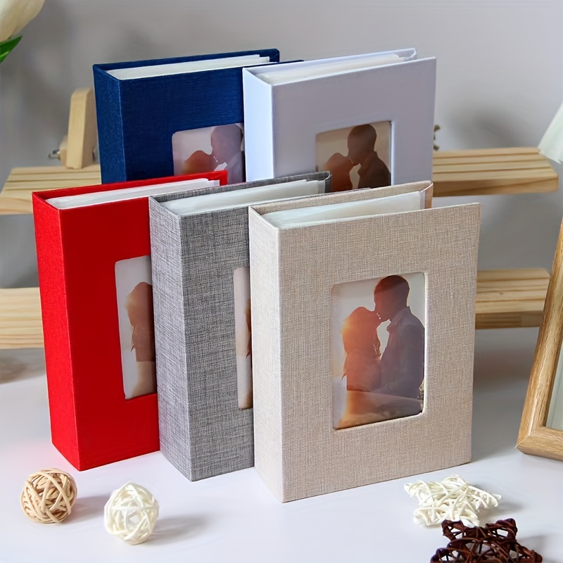 

1pc Cloth Cover Photo Albums For 6-inch Pictures, 100-pocket Linen Textured Memory Book, Ideal For Weddings, Anniversaries, And Family Keepsakes