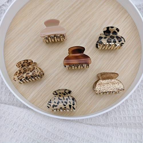 6er-set elegante haarspangen für damen - luxuriöse haar-accessoires mit leopardenmuster, braun/ & / braun, - sicherer halt für hochsteckfrisuren, pferdeschwänze, duttfrisuren - & formelle anlässe - minimalistische & anspruchsvolle designs - ideales geschenk für frauen