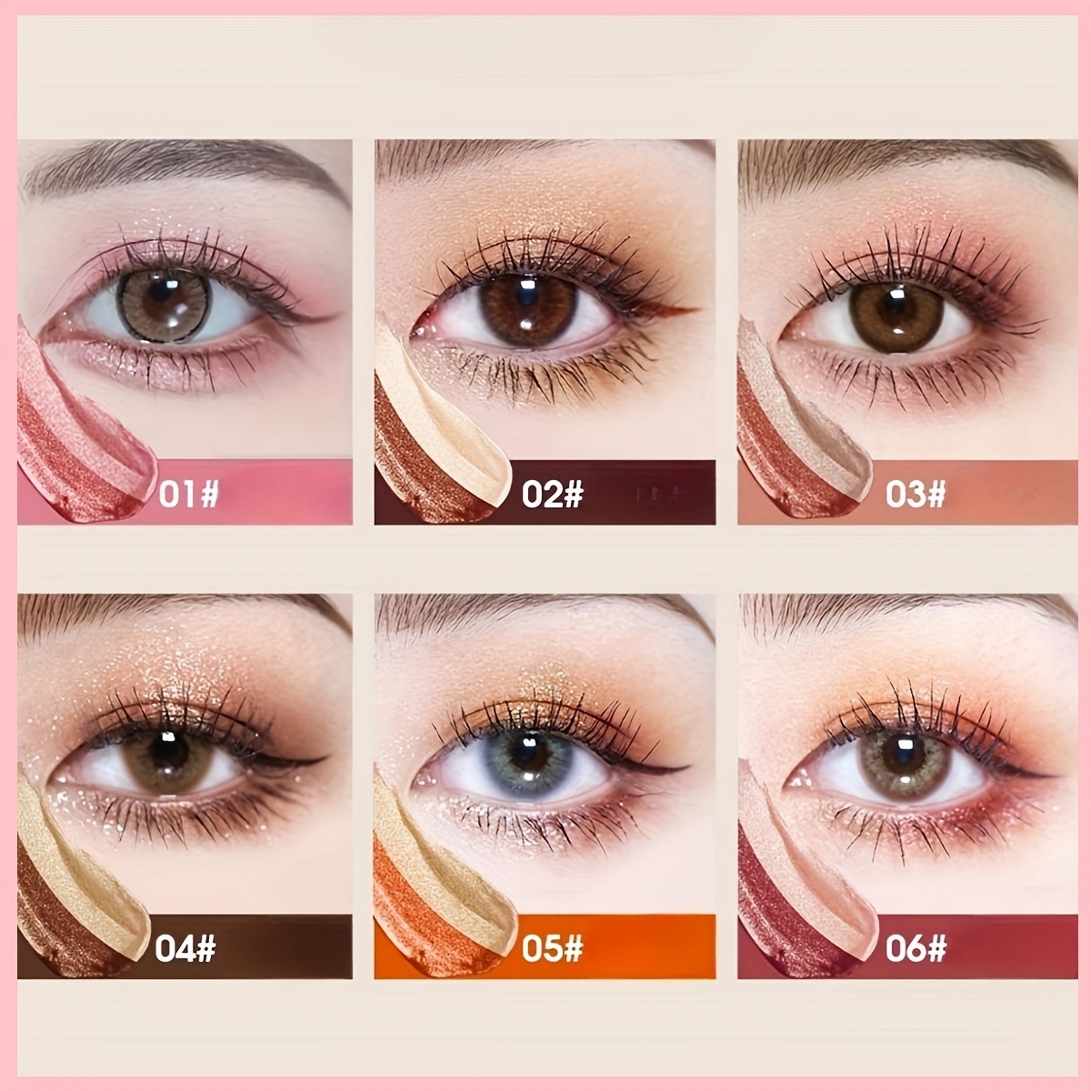 Waterproof Dual-Color 6pcs Eyeshadow Stick - Effortless Matte and Satin Finish - Smooth Application for Stunning Eye Makeup Perfect for Quick Daily Looks and Travel Convenience with Plant Squalane