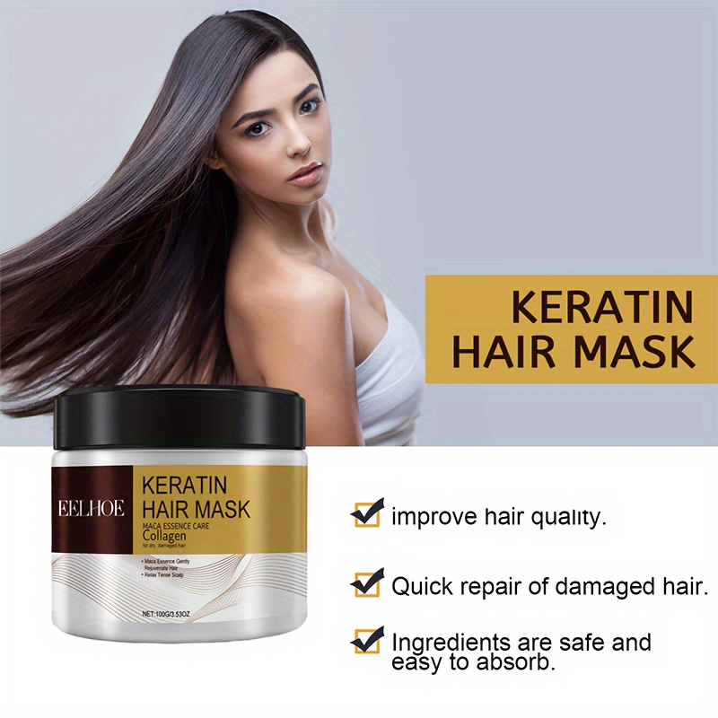2pcs keratin hair mask with collagen and coconut oil unisex adult deep conditioning treatment paste for long hair moisturizing and repairing dry damaged hair enhances vitality and   5