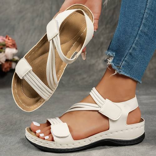 womens summer fisherman sandals adjustable ankle strap open toe platform wedge heel breathable synthetic leather casual for outdoor vacation daily wear strappy sandals warm weather footwear retro style stylish lovers durable footwear fashionconscious women