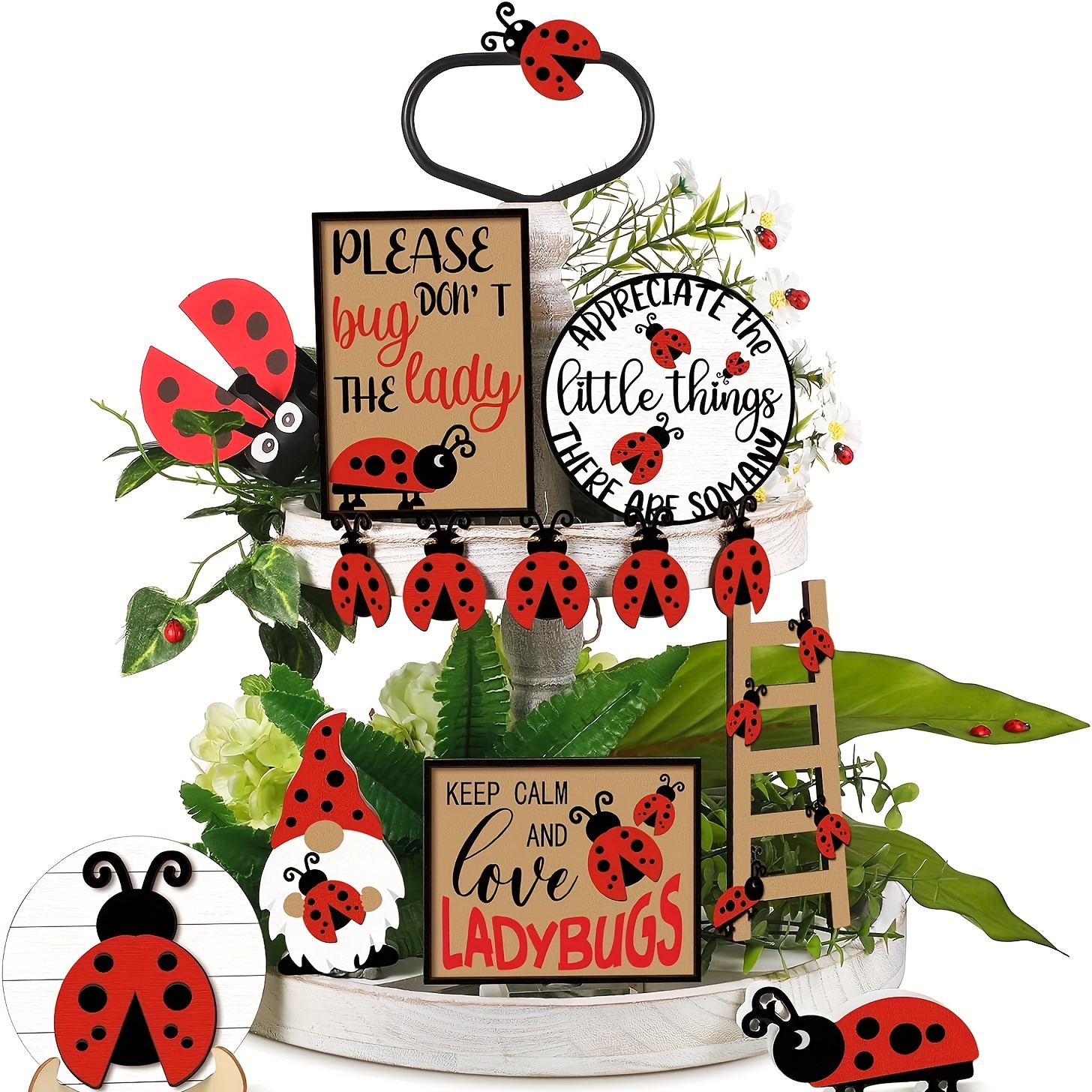 1pc/1set Ladybug Feliz Cumpleaños Cake Topper Ladybug Daisy - Temu